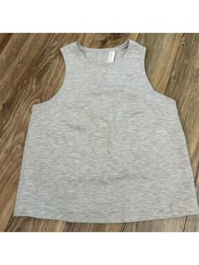 Lululemon Minimal Tank Heathered Power Grey Open Back Active Tank Top Size S